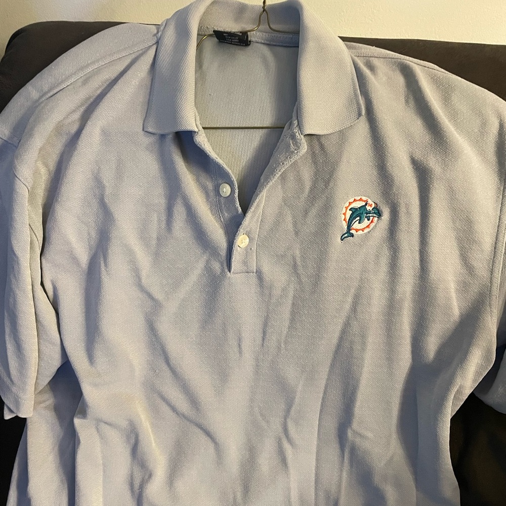Nike Miami Dolphins Polo Shirt XL Light Blue Embroidered Logo